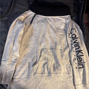Calvin Klein Light Gray Hoodie with Black Accents